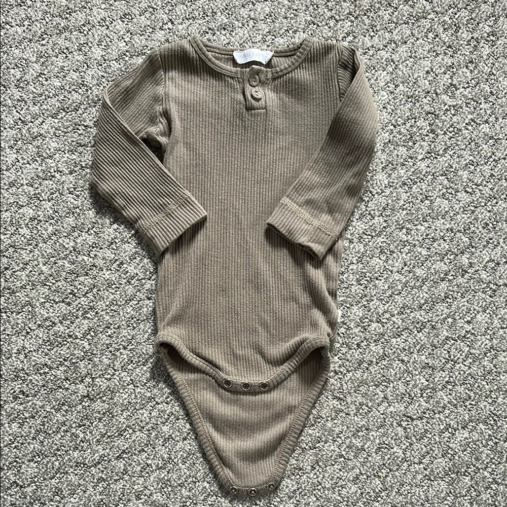 Kids Ribbed Long Sleeve One Piece